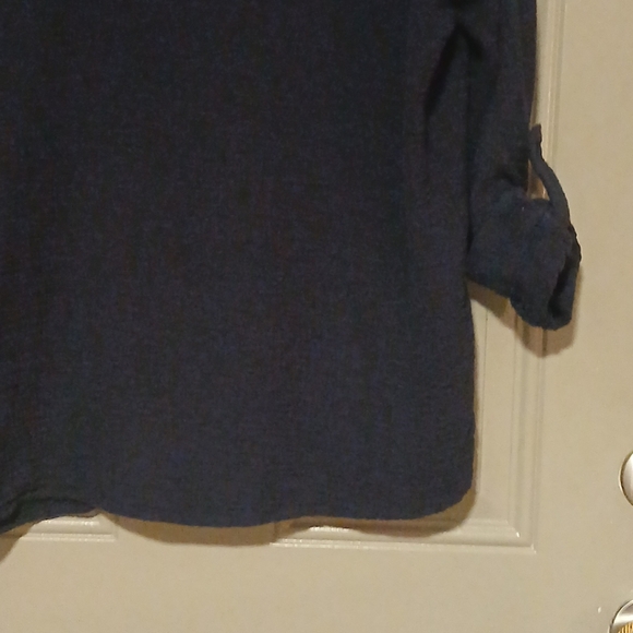 Magaschoni Shirt Womens Gauze Button Down Roll Up Sleeves Size L - Picture 4 of 9